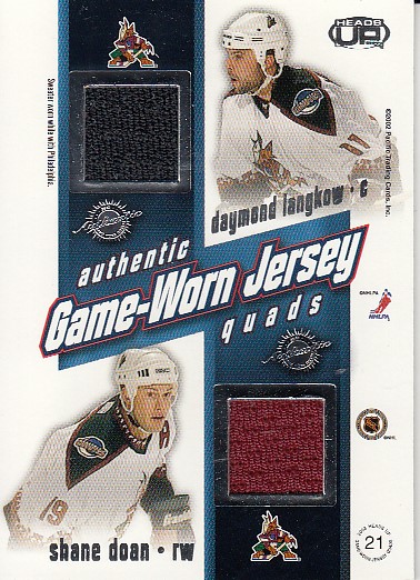 HANDZUŠ Michal KOLANOS Krystofer LANGKOW Daymond DOAN Shane Pacific Heads Up 2002/2003 Game-Worn Jersey Quads č. 21