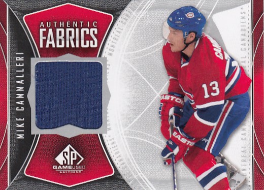 CAMMALLERI Mike UD SP Game Used 2009/2010 Authentic Fabrics AF-MC