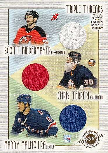 TERRERI NIEDERMAYER MALHOTRA Pacific Crown Royale 2001/2002 Triple Threads č. 13