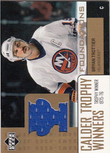 TROTTIER Bryan UD Foundations 2002/2003 Calder Trophy Winners Game-Used Jersey T-BT Gold /15