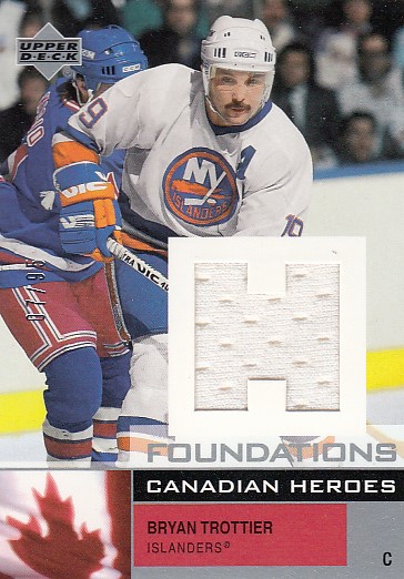 TROTTIER Bryan UD Foundations 2002/2003 Canadian Heroes Winners Game-Used Jersey C-BT Silver /95