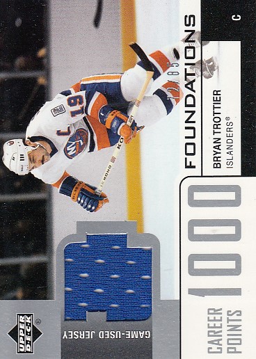 TROTTIER Bryan UD Foundations 2002/2003 1000 Career Points Winners Game-Used Jersey BT Silver /85