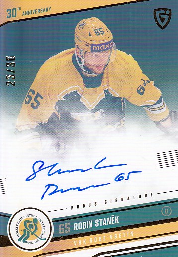 STANĚK Robin GOAL cards 2024/2025 Vsetín 30 č. 16 Signature /30