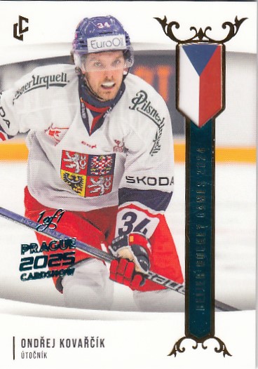 KOVAŘČÍK Ondřej LC Golden Beijer Hockey Games 2024 EHB-18 Cardshow 2025 Turquois 1of1