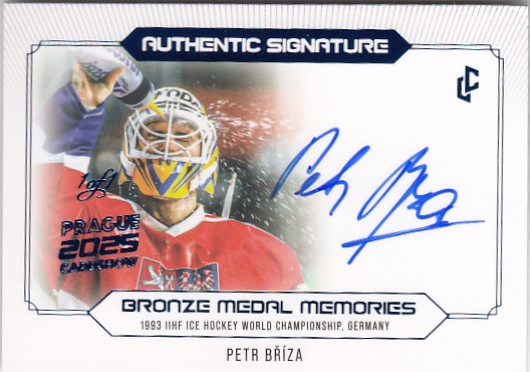 BŘÍZA Petr Legendary Cards Bronze Medal Memories 1993 Signature AS-01 Cardshow 2025 Blue 1of1