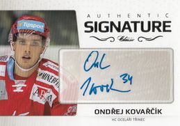 KOVAŘČÍK Ondřej OFS Classic 2018/2019 Authentic Signature č. 99 Platinum /29