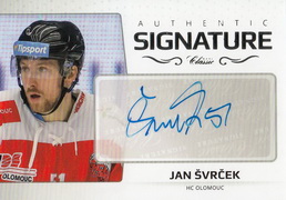 ŠVRČEK Jan OFS Classic 2018/2019 Authentic Signature č. 115 Platinum /29
