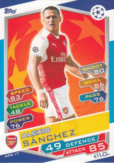 SANCHEZ Alexis Topps Match Attax 2016/2017 Champions League ARS17