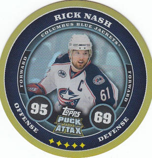 NASH Rick Topps Puck Attax 2009/2010 č. 8 Gold Foil