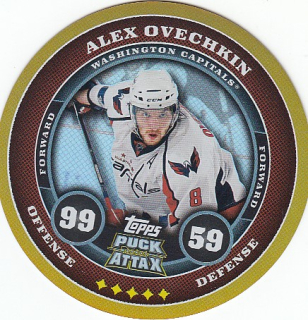 OVECHKIN Alex Topps Puck Attax 2009/2010 č. 20 Gold Foil