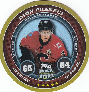 PHANEUF Dion Topps Puck Attax 2009/2010 č. 4 Gold Foil