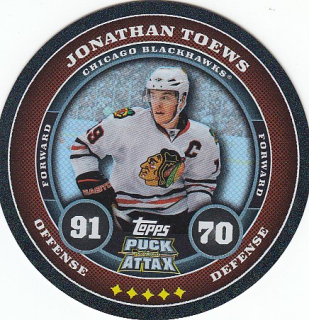 TOEWS Jonathan Topps Puck Attax 2009/2010 č. 13 Black Foil