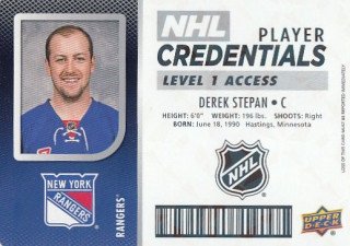 STEPAN Derek UD MVP 2017/2018 Credentials NHL-ST