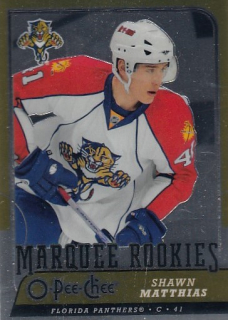 MATTHIAS Shawn O-Pee-Chee 2008/2009 č. 529 Marquee Rookie Metal