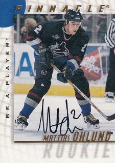 OHLUND Mattias BAP Pinnacle 1997/1998 č. 215 Autograph Rookie