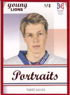 GALVAS Tomáš Legendary Cards Hlinka Gretzky Cup 2023 Portraits P-3 Frame Red /6