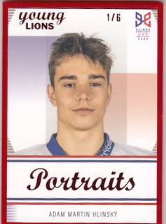 HLINSKÝ Martin Adam Legendary Cards Hlinka Gretzky Cup 2023 Portraits P-5 Frame Red /6