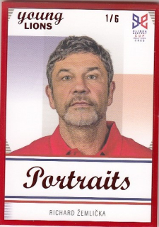 ŽEMLIČKA Richard Legendary Cards Hlinka Gretzky Cup 2023 Portraits P-25 Frame Red /6