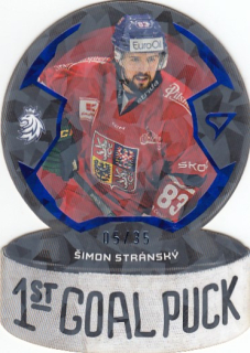 STRÁNSKÝ Šimon SportZoo Hokejové Česko 2024 1st Goal Puck GP-17 Limited /35