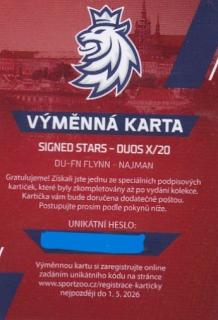 FLYNN NAJMAN SportZoo Hokejové Česko 2024 Signed Stars Duos DU-FN /20 REDEMPTION