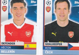 ČECH Petr BELLERIN Topps Sticker 2016/2017 Champions League ARL4 ARL5