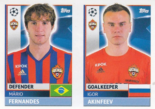 AKINFEEV Igor FERNANDES Topps Sticker 2016/2017 Champions league CSK4 CSK5