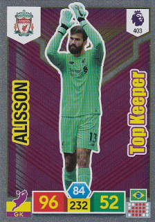 ALISSON Panini Premier League 2019/2020 č. 403