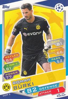 BÜRKI Roman Topps Match Attax 2016/2017 Champions league DOR2