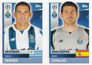 CASILLAS Iker PEREIRA Topps Sticker 2016/2017 Champions League QFJ3 QFJ4