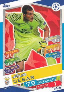 CÉSAR Júlio Topps Match Attax 2016/2017 Champions league BEN2