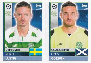 GORDON Craig LUSTIG Topps Sticker 2016/2017 Champions League QFB3 QFB4