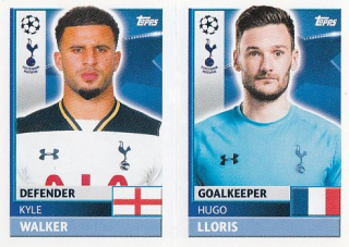 LLORIS Hugo WALKER Topps Sticker 2016/2017 Champions league TOT4 TOT5