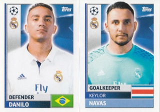 NAVAS Keylor DANILO Topps Sticker 2016/2017 Champions league REA4 REA5