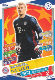 NEUER Manuel Topps Match Attax 2016/2017 Champions league BAY2