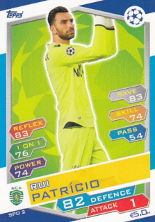 PATRICIO Rui Topps Match Attax 2016/2017 Champions league SPO2