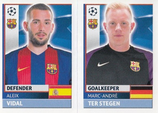 TER STEGEN Marc-Andre VIDAL Topps Sticker 2016/2017 Champions league FCB4 FCB5