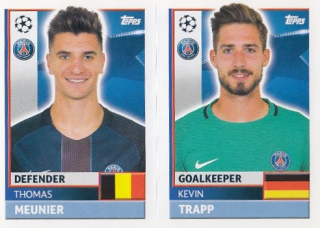 TRAPP Kevin MENUIER Topps Sticker 2016/2017 Champions league PSG4 PSG5