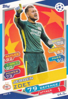 ZOET Jeroen Topps Match Attax 2016/2017 Champions league PSV2