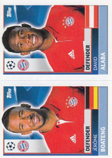 ALABA David BOATENG Topps Sticker 2016/2017 Champions league BMU6 BMU7