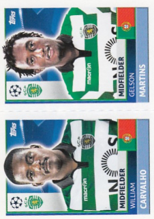 CARVALHO William MARTINS Topps Sticker 2016/2017 Champions league SPO12 SPO13