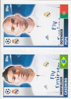 CASEMIRO PEPE Topps Sticker 2016/2017 Champion league REA10 REA11