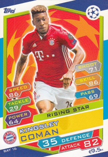 COMAN Kingsley Topps Match Attax 2016/2017 BAY16