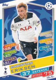 ERIKSEN Christian Topps Match Attax 2016/2017 Champions league TOT14