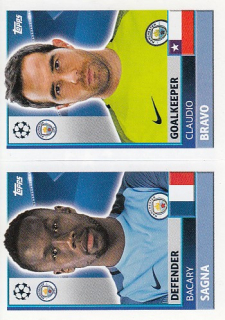 BRAVO Claudio SAGNA Topps Sticker 2016/2017 Champions League QFG3 QFG4