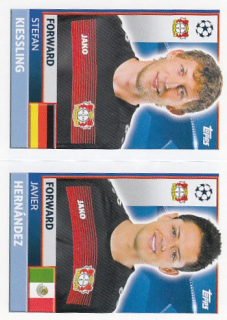 HERNANDEZ Javier KIESSLING Topps Sticker 2016/2017 Champions league LEV18 LEV19