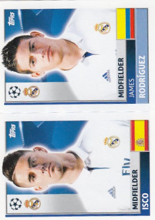 ISCO RODRIGUEZ Topps Sticker 2016/2017 Xhampions league REA14 REA15