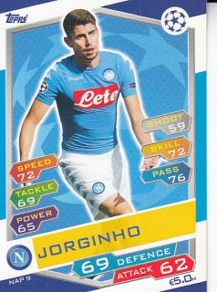 JORGINHO Topps Match Attax 2016/2017 Champions league NAP9