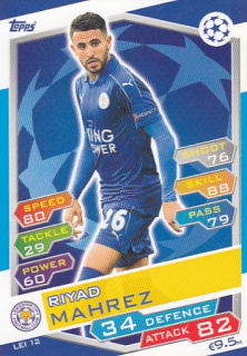 MAHREZ Riyad Topps Match Attax 2016/2017 LEI12