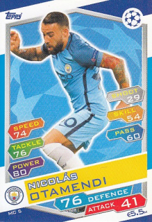 OTAMENDI Nicolás Topps Match Attax 2016/2017 Champions League MC5