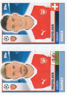 RAMSEY Aaron XHAKA Granit Topps Sticker 2016/2017 ARL10 ARL11